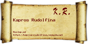 Kapros Rudolfina névjegykártya